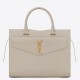 Saint Laurent Medium Uptown Tote In Blanc Smooth Leather