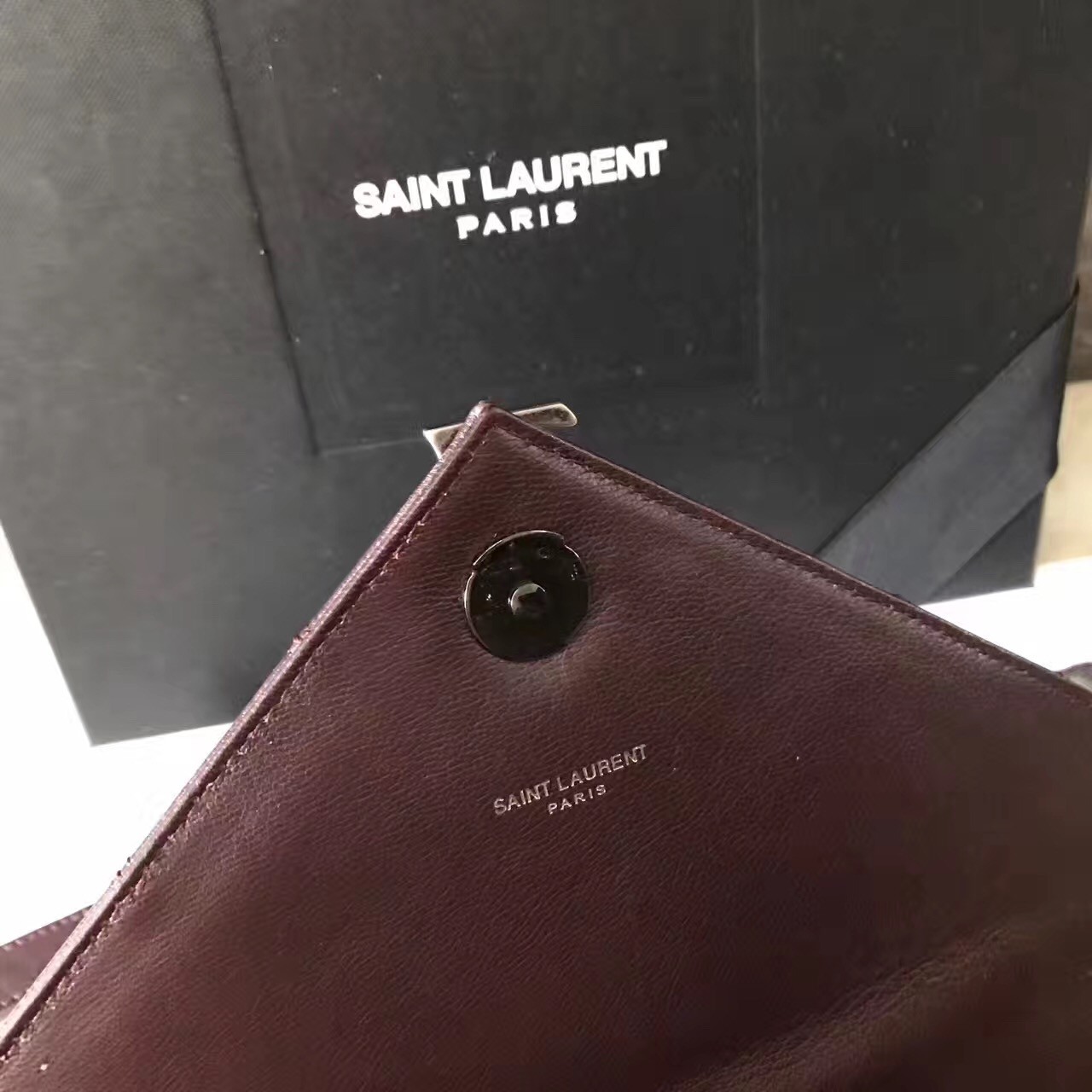 Saint Laurent Medium College Bag In Bordeaux Matelasse Leather