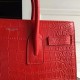 Saint Laurent Small Sac De Jour Bag In Red Crocodile Leather