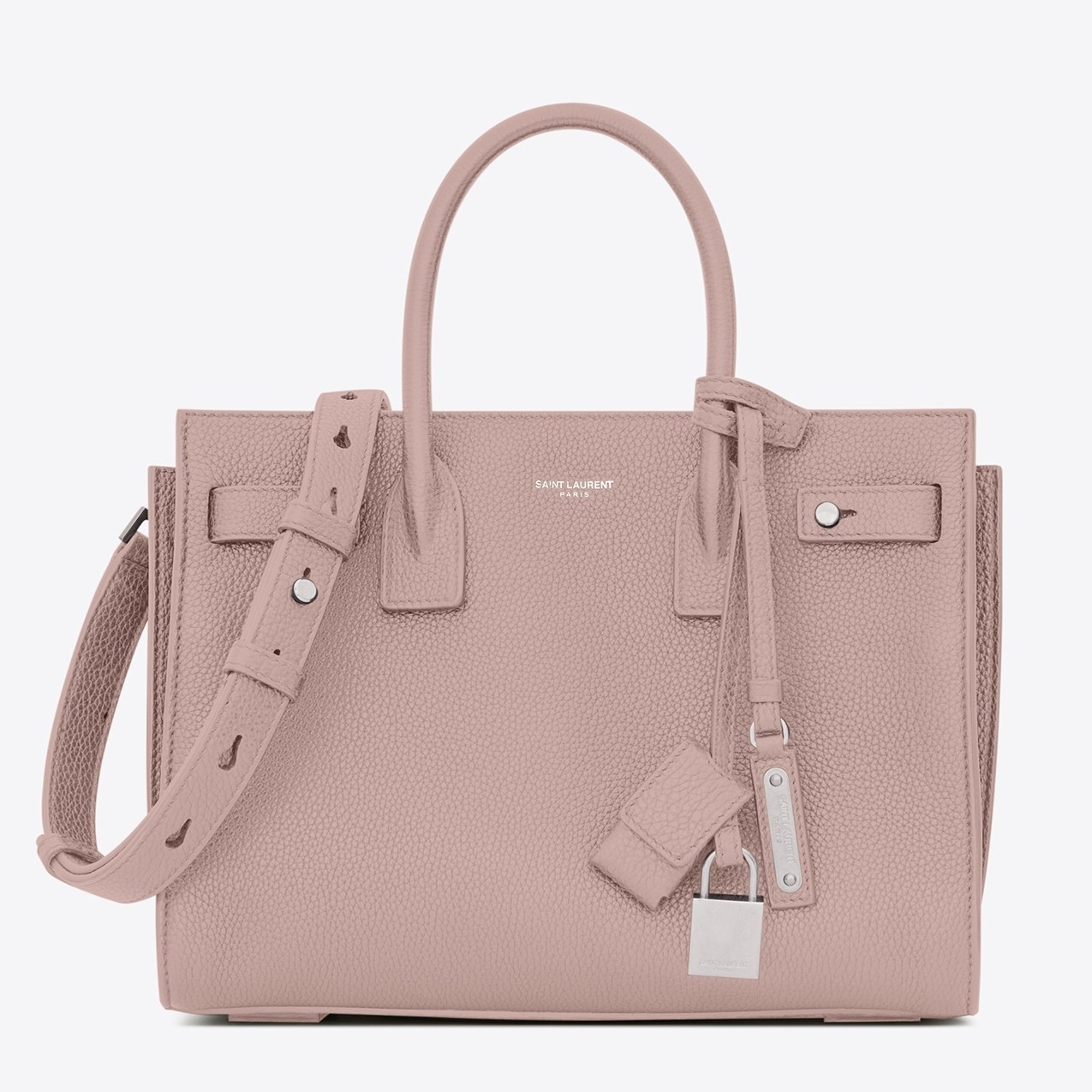 Saint Laurent Baby Sac de Jour Souple Bag In Nude Grained Leather