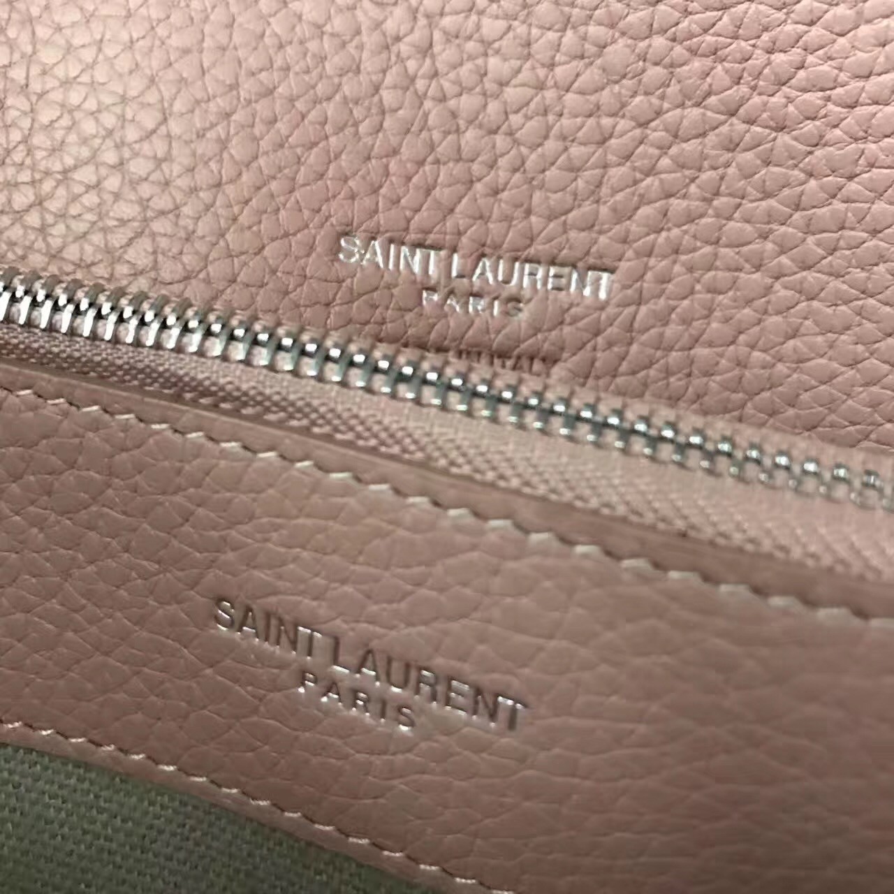 Saint Laurent Baby Sac de Jour Souple Bag In Nude Grained Leather