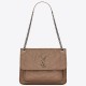 Saint Laurent Medium Niki Bag In Taupe Crinkled Leather