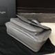 Saint Laurent Medium Niki Bag In Grey Crinkled Leather