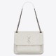 Saint Laurent Large Niki Chain Bag In White Crinkled Leather