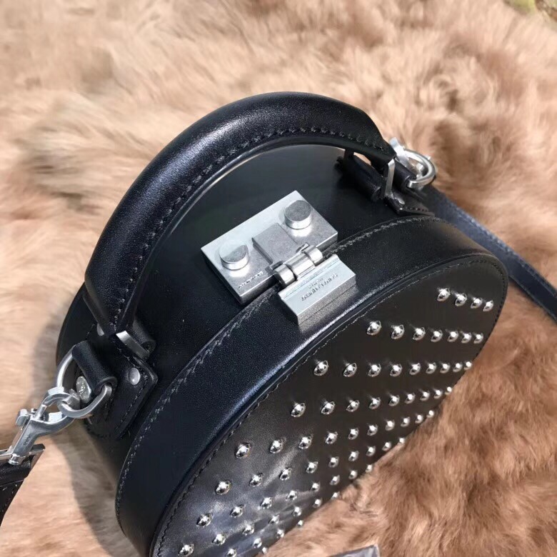 Saint Laurent Black Mica Hot Box Studs Bag