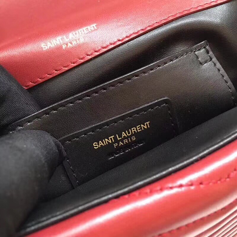 Saint Laurent Small Sulpice Bag In Red Matelasse Leather