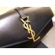 Saint Laurent Sulpice Chain Wallet In Black Smooth Leather