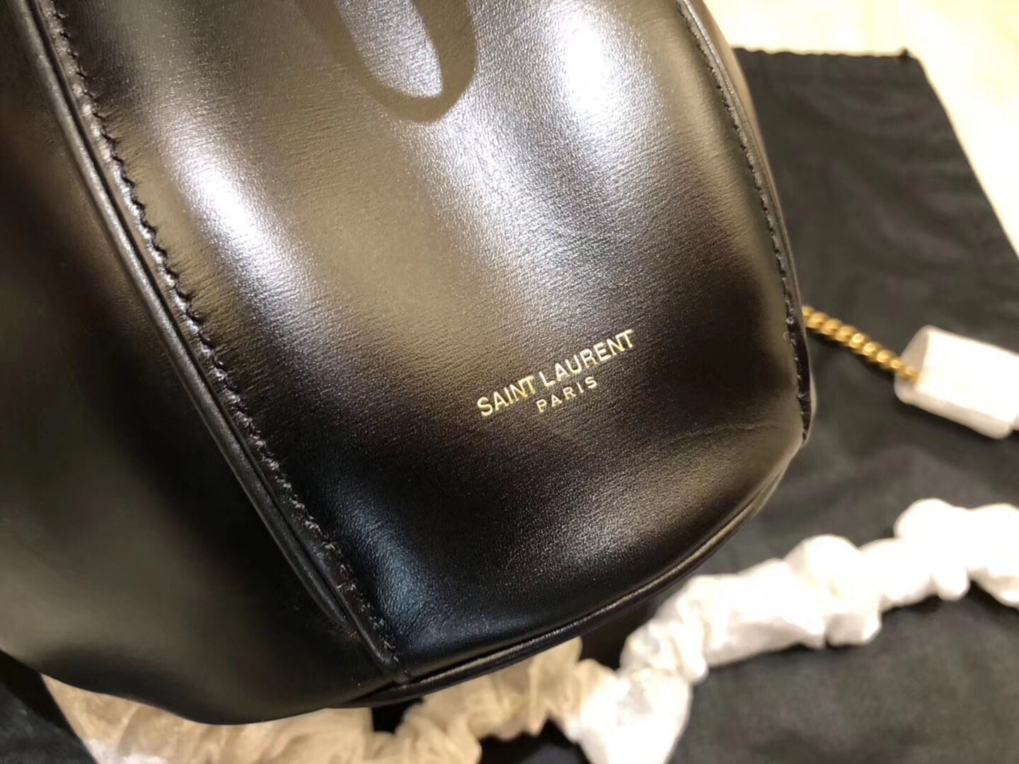 Saint Laurent Black Talitha Small Bucket Bag