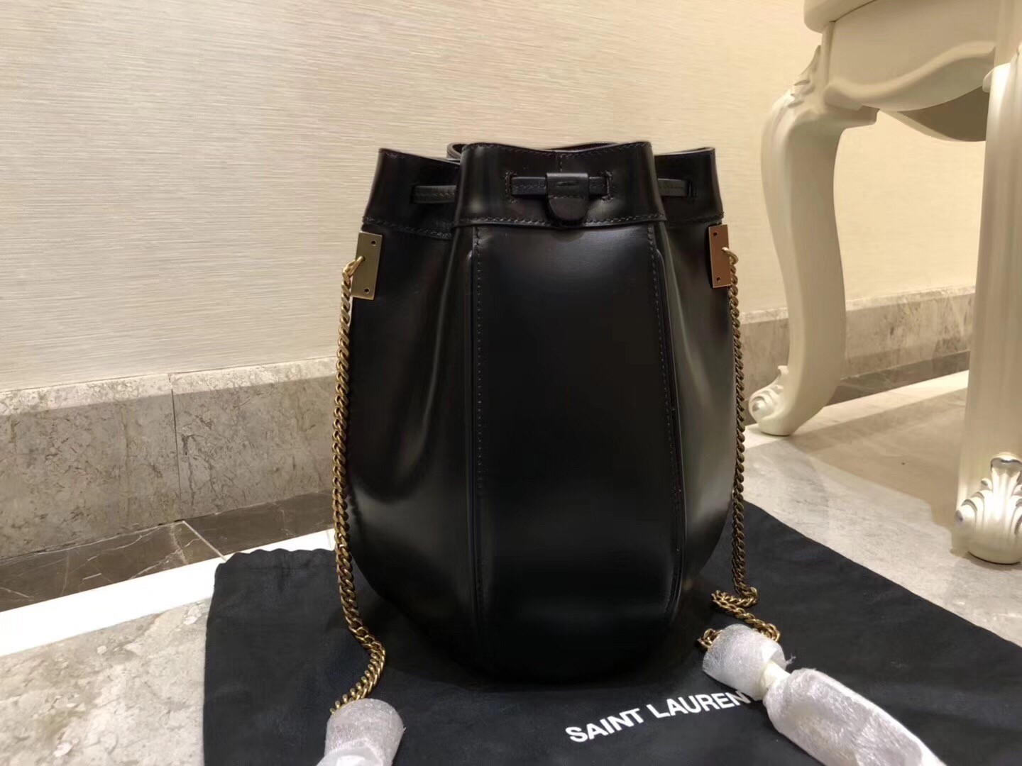 Saint Laurent Black Talitha Small Bucket Bag