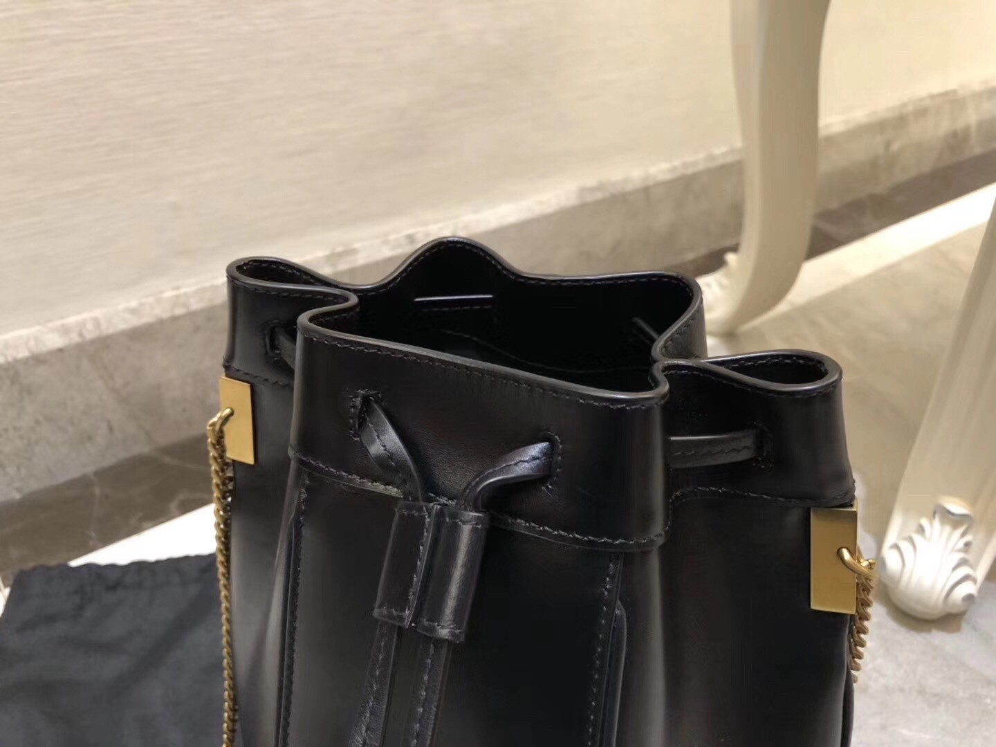 Saint Laurent Black Talitha Small Bucket Bag