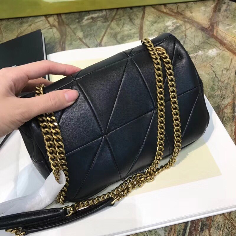 Saint Laurent Small Jamie Bag In Black Patchwork Lambskin