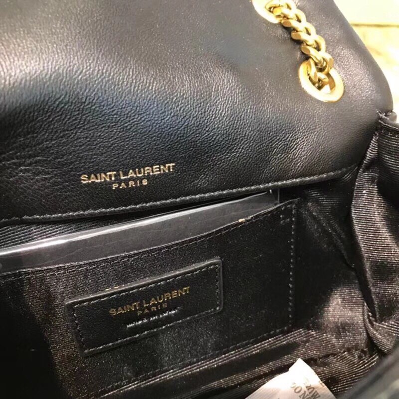 Saint Laurent Small Jamie Bag In Black Patchwork Lambskin