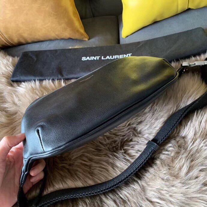 Saint Laurent Classic Belt Bag In Soft Black Leather