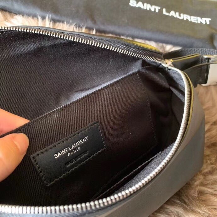 Saint Laurent Classic Belt Bag In Soft Black Leather