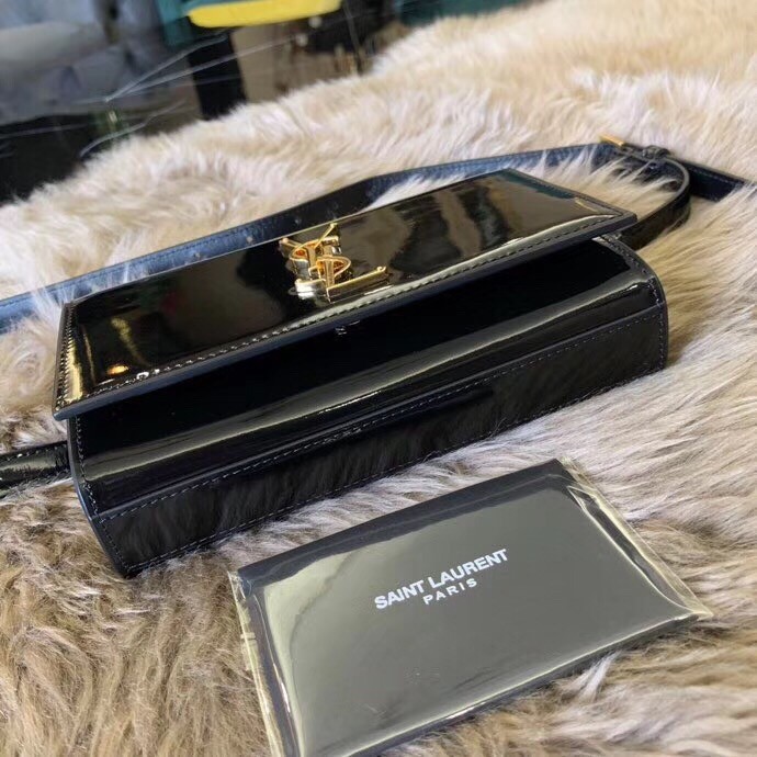 Saint Laurent Black Patent Kate Belt Bag