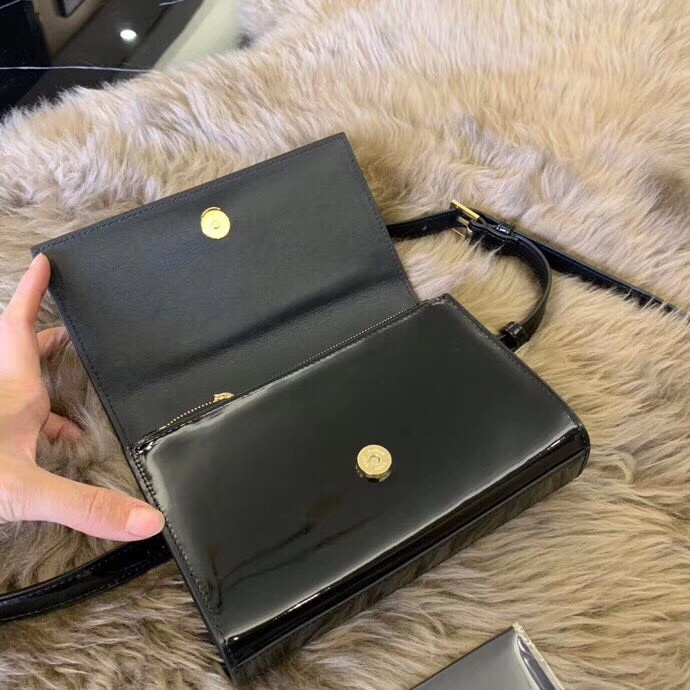 Saint Laurent Black Patent Kate Belt Bag