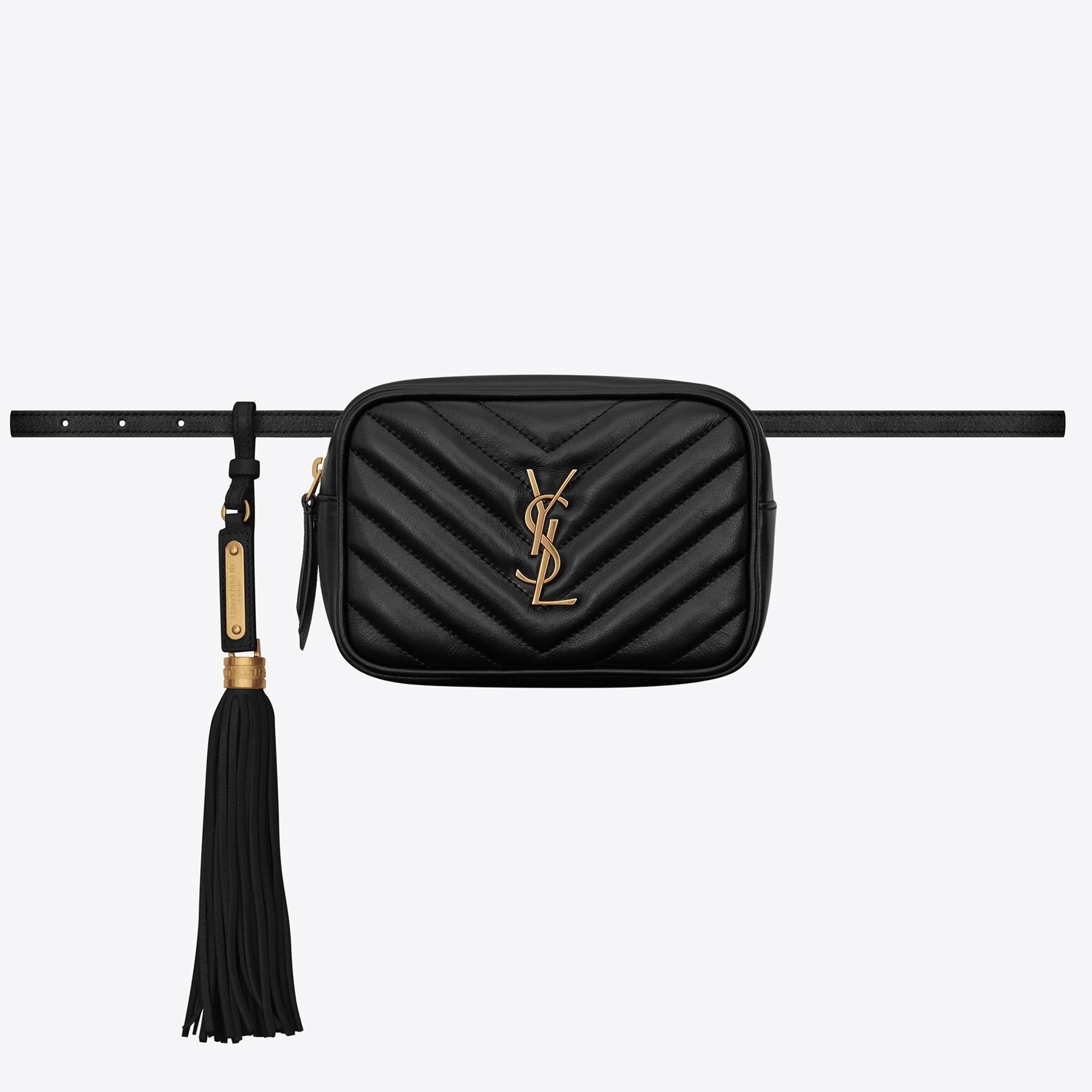 Saint Laurent Lou Belt Bag In Black Calfskin