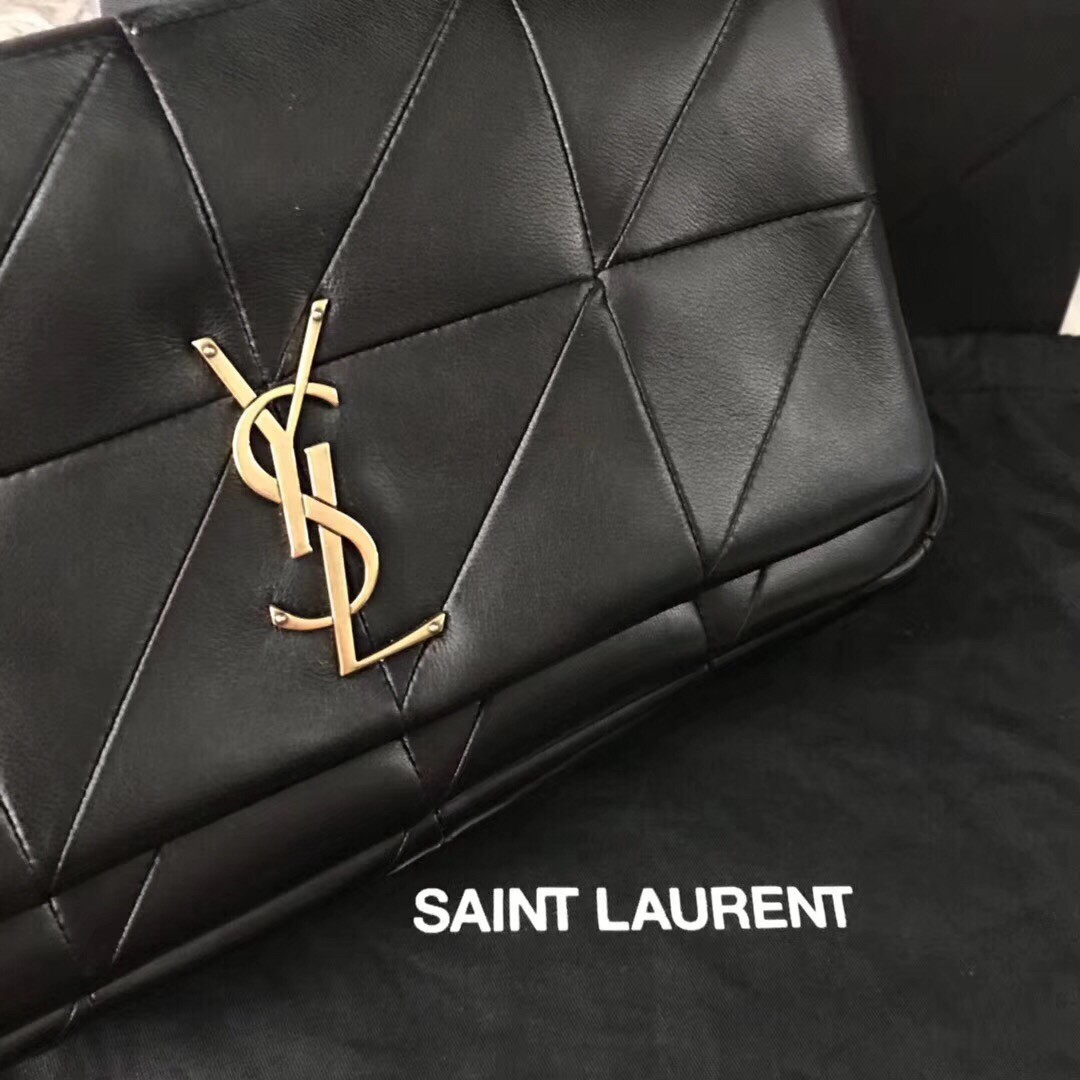 Saint Laurent Medium Jamie Bag In Black Patchwork Leather