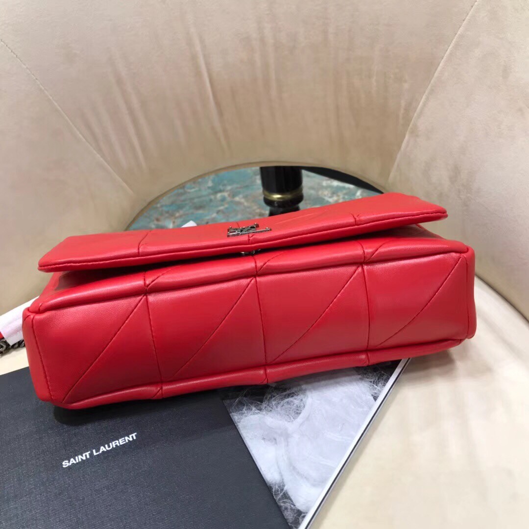 Saint Laurent Medium Jamie Bag In Red Patchwork Leather