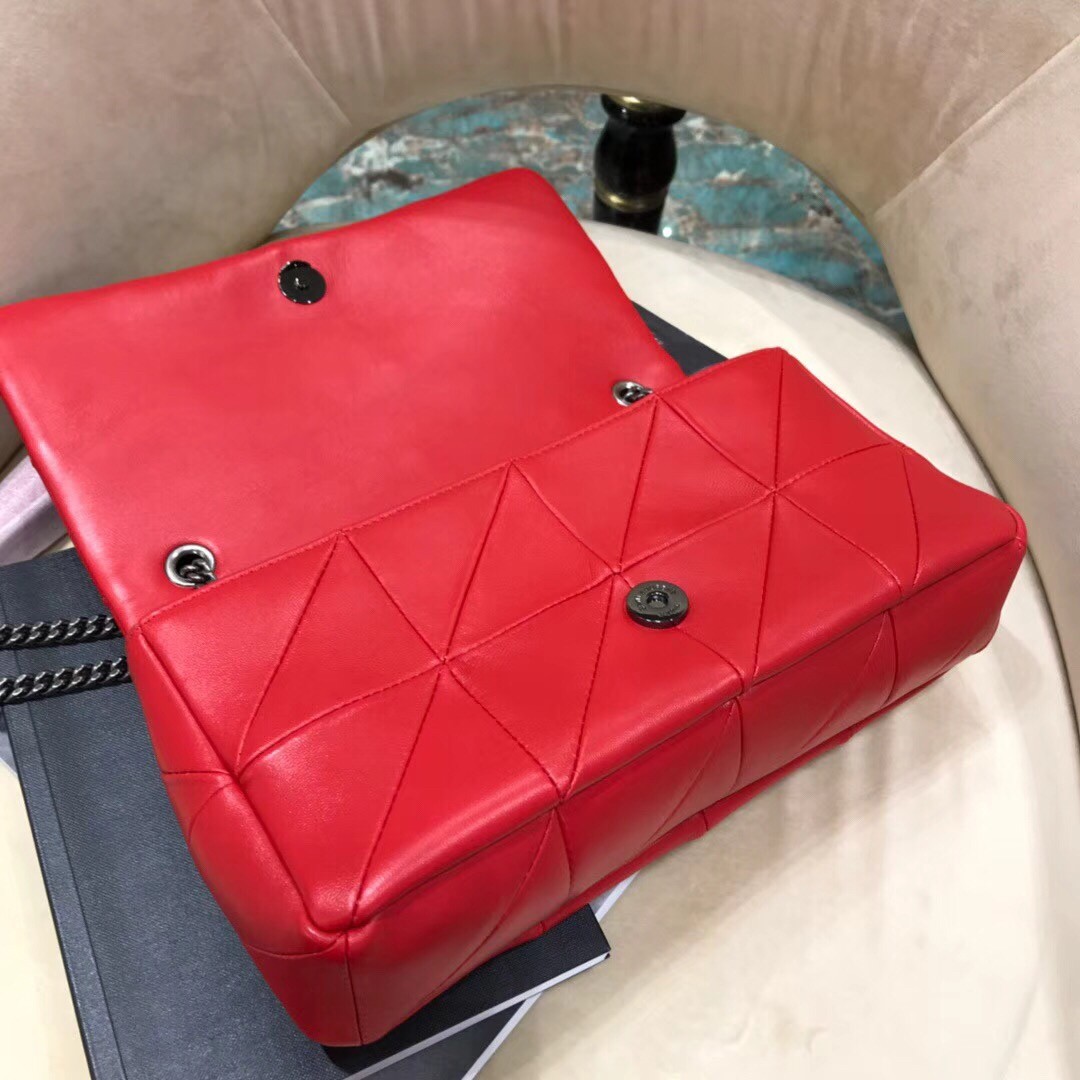 Saint Laurent Medium Jamie Bag In Red Patchwork Leather