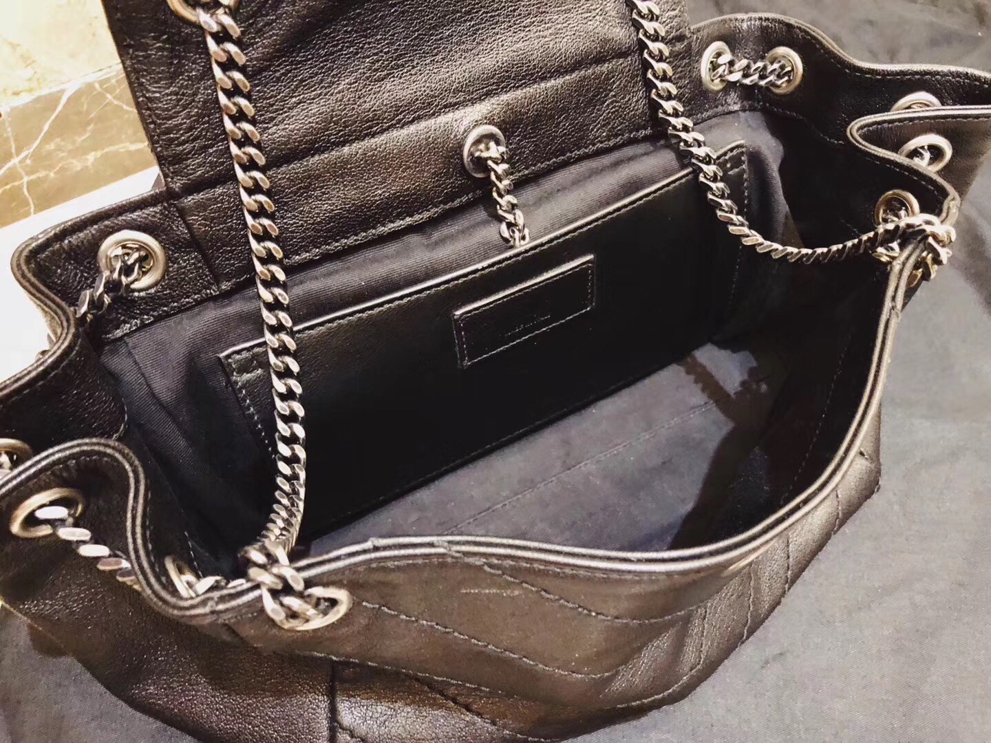 Saint Laurent Small Nolita Bag In Black Vintage Leather