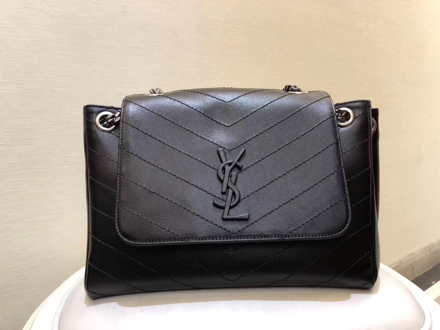 Saint Laurent Medium Nolita Bag In Black Vintage Leather