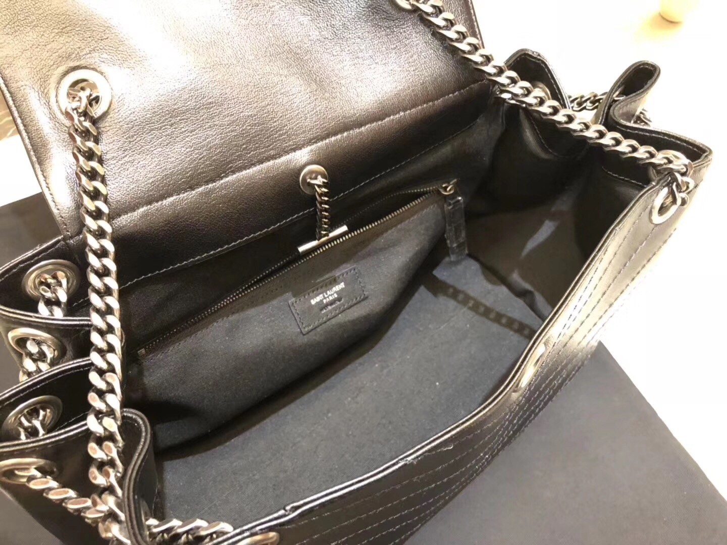 Saint Laurent Medium Nolita Bag In Black Vintage Leather