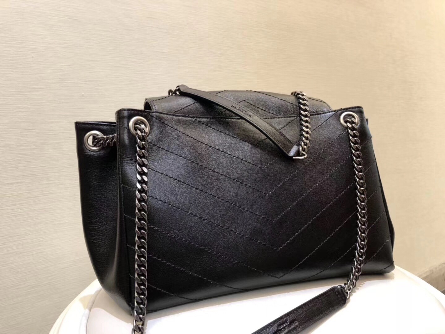 Saint Laurent Medium Nolita Bag In Black Vintage Leather