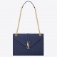 Saint Laurent Large Monogramme Envelope Navy Shoulder Bag