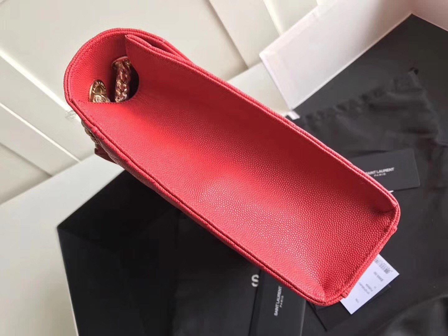 Saint Laurent Large Monogramme Envelope Red Shoulder Bag