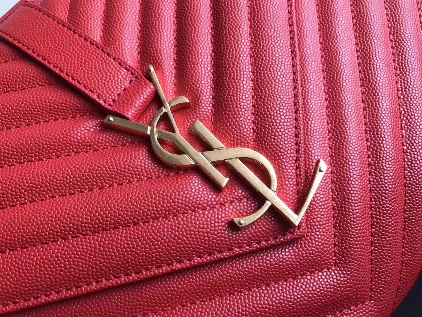 Saint Laurent Large Monogramme Envelope Red Shoulder Bag