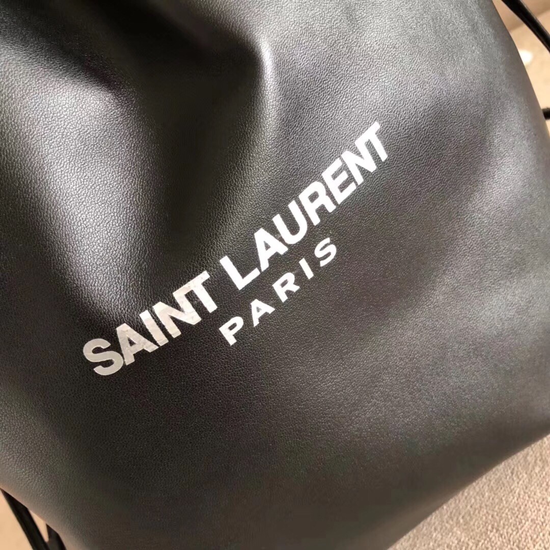 Saint Laurent Black Teddy Drawstring Bag