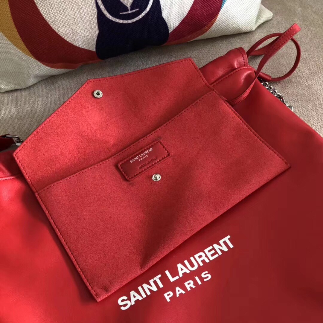 Saint Laurent Red Teddy Drawstring Bag