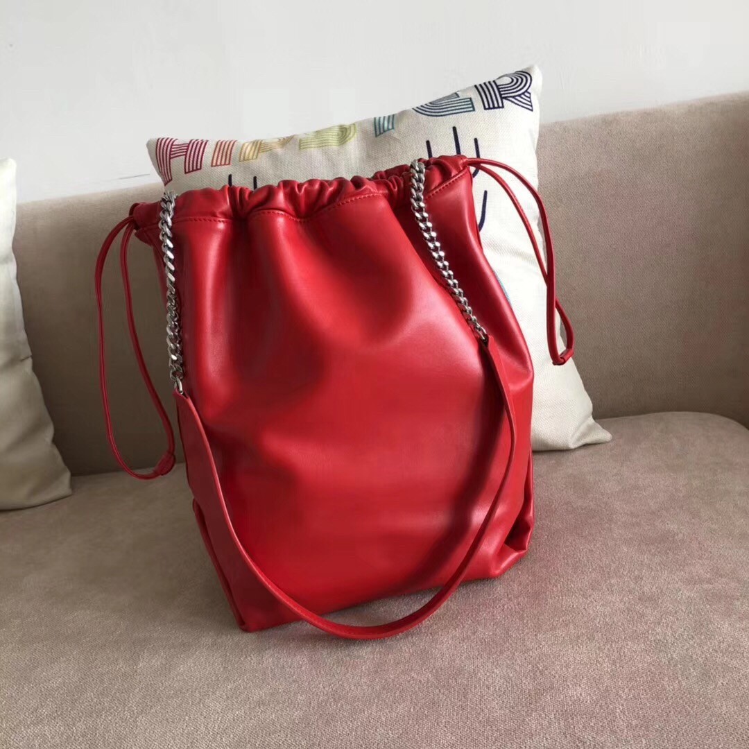 Saint Laurent Red Teddy Drawstring Bag