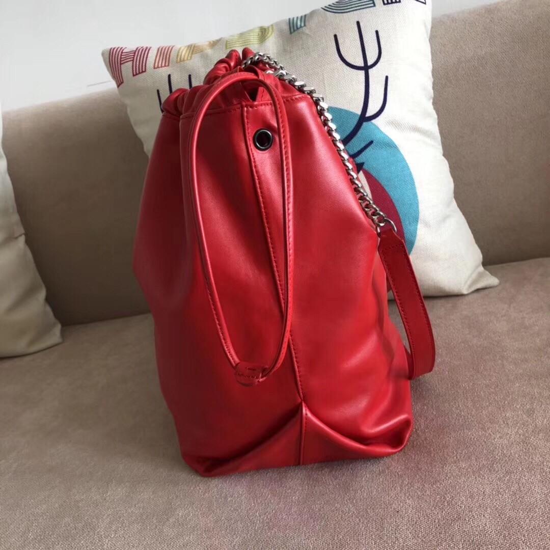 Saint Laurent Red Teddy Drawstring Bag