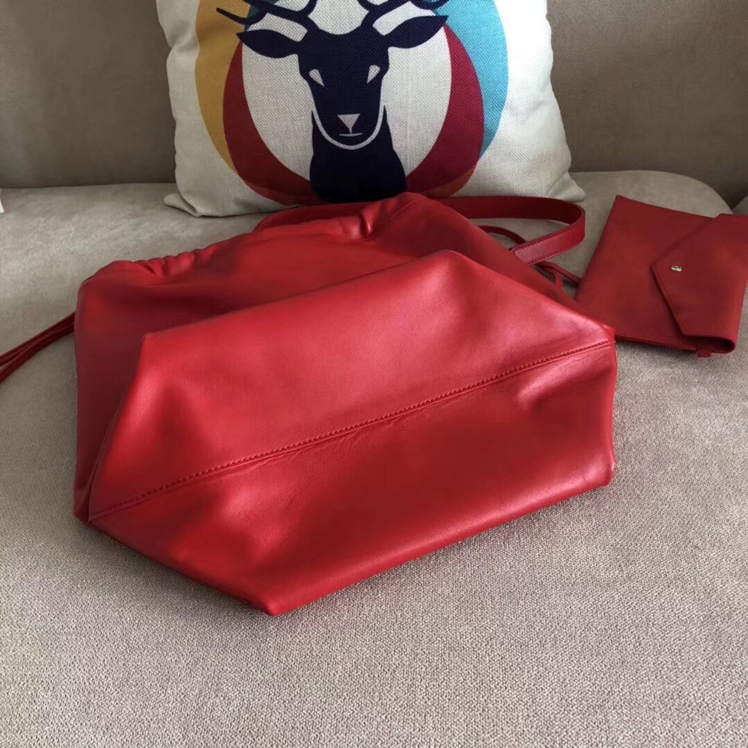 Saint Laurent Red Teddy Drawstring Bag