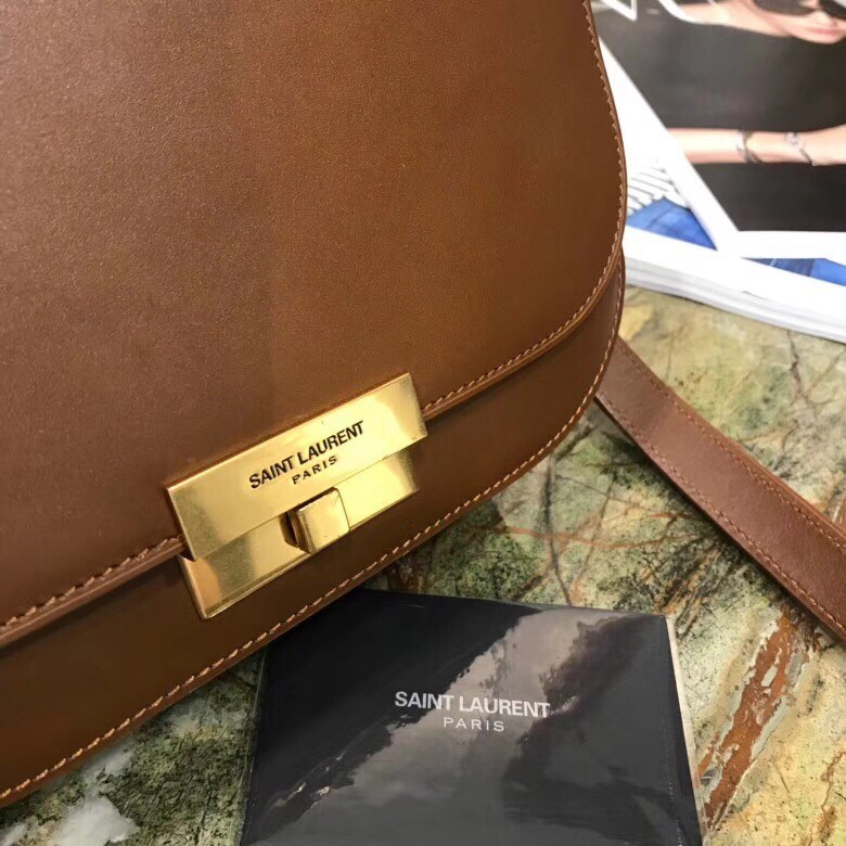 Saint Laurent Betty Satchel In Camel Smooth Leather