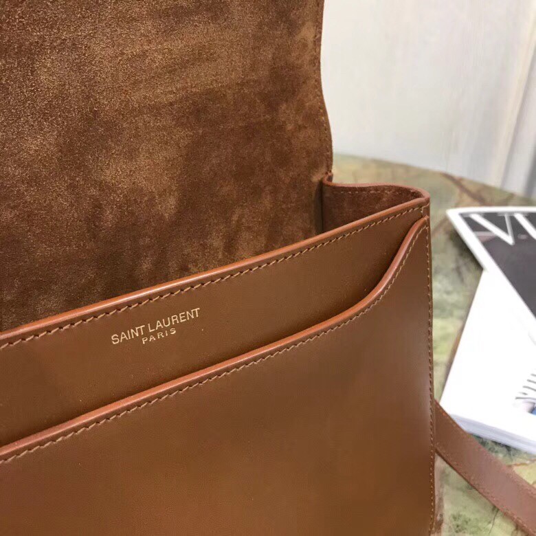 Saint Laurent Betty Satchel In Camel Smooth Leather