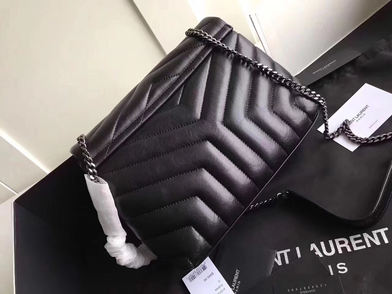 Saint Laurent Black Small Loulou Chain Bag