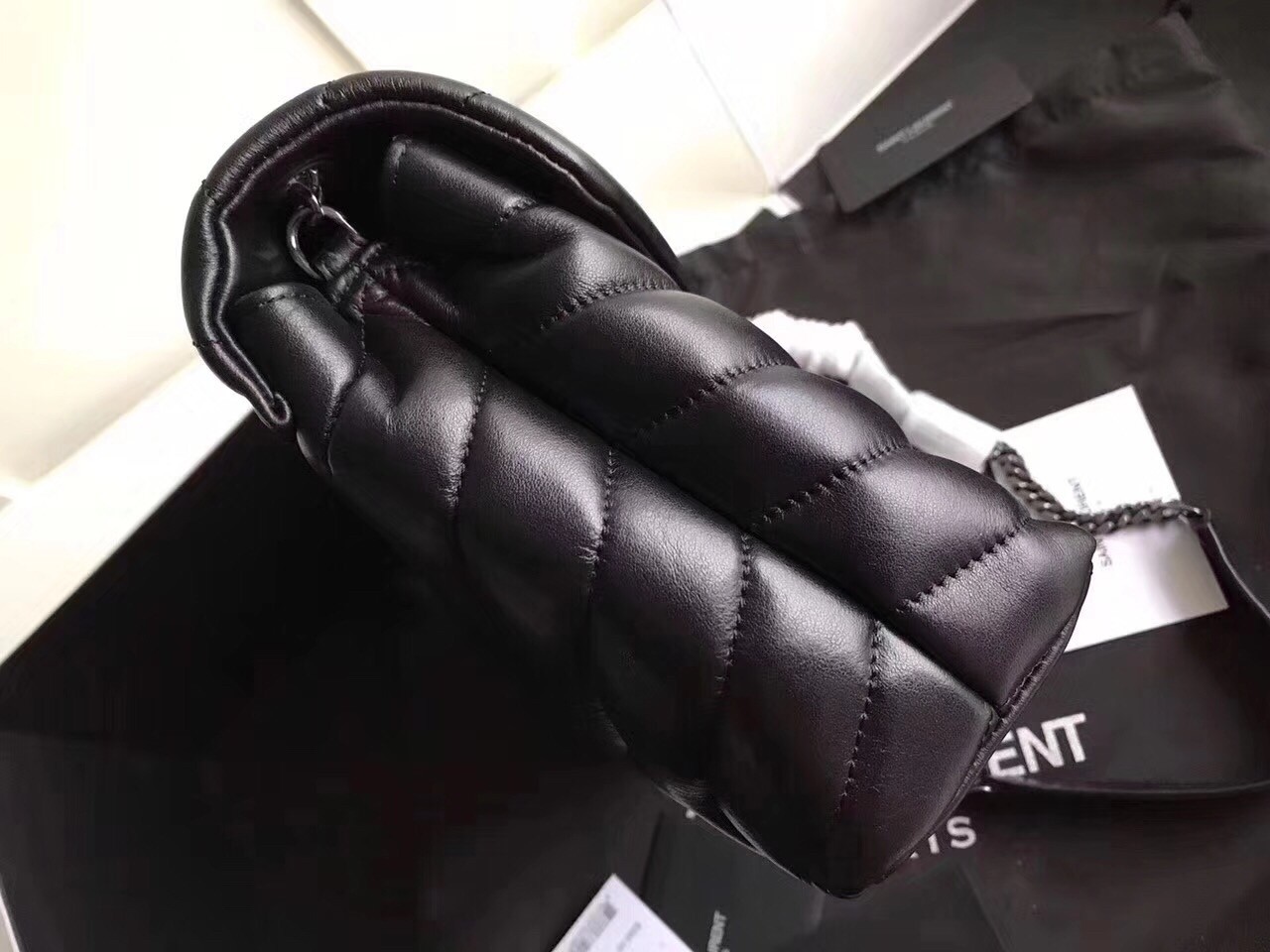 Saint Laurent Black Small Loulou Chain Bag