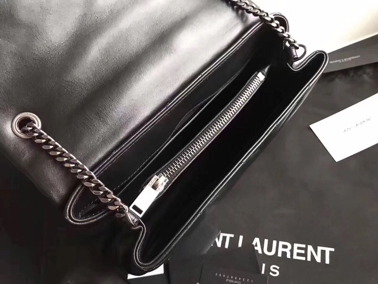 Saint Laurent Black Small Loulou Chain Bag