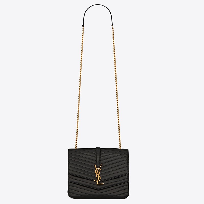 Saint Laurent Medium Sulpice Bag In Black Matelasse Leather