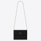 Saint Laurent Victoire Chain Bag In Black Crinkled Leather