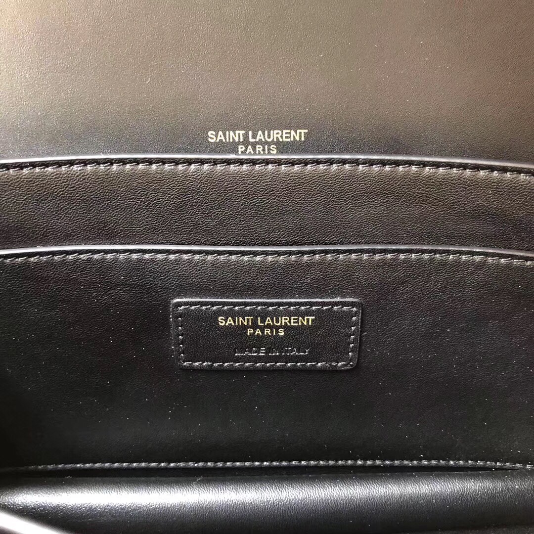 Saint Laurent Medium Domino Bag In Black Calfskin