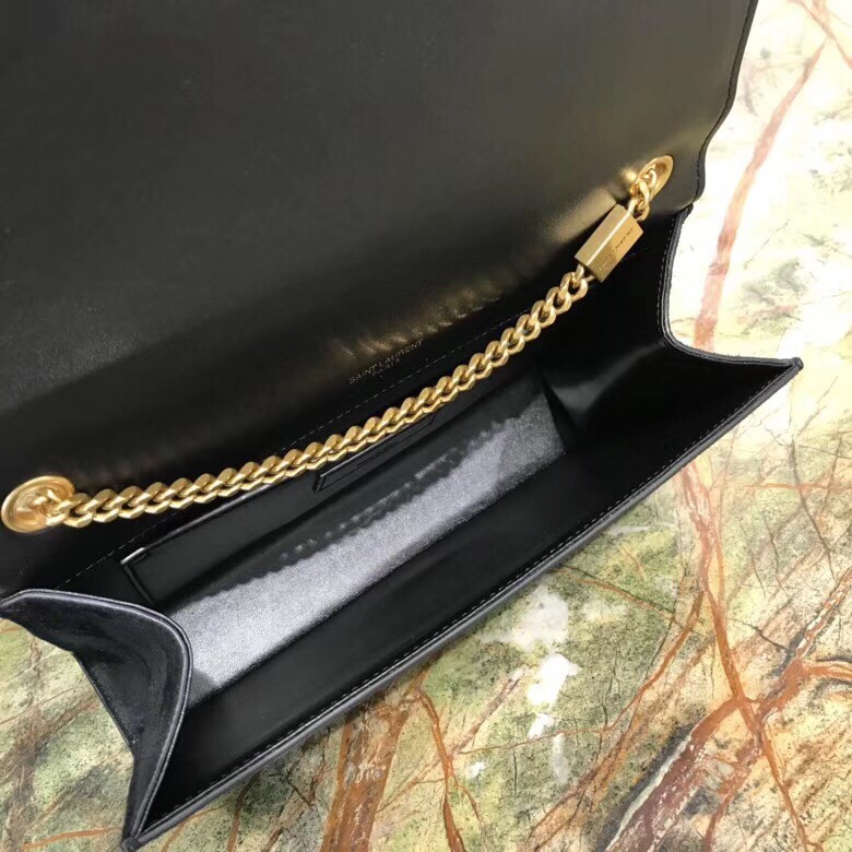 Saint Laurent Medium Kate Bag In Black Suede And Studs