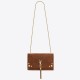 Saint Laurent Medium Kate Tassel Bag In Brown Suede And Studs