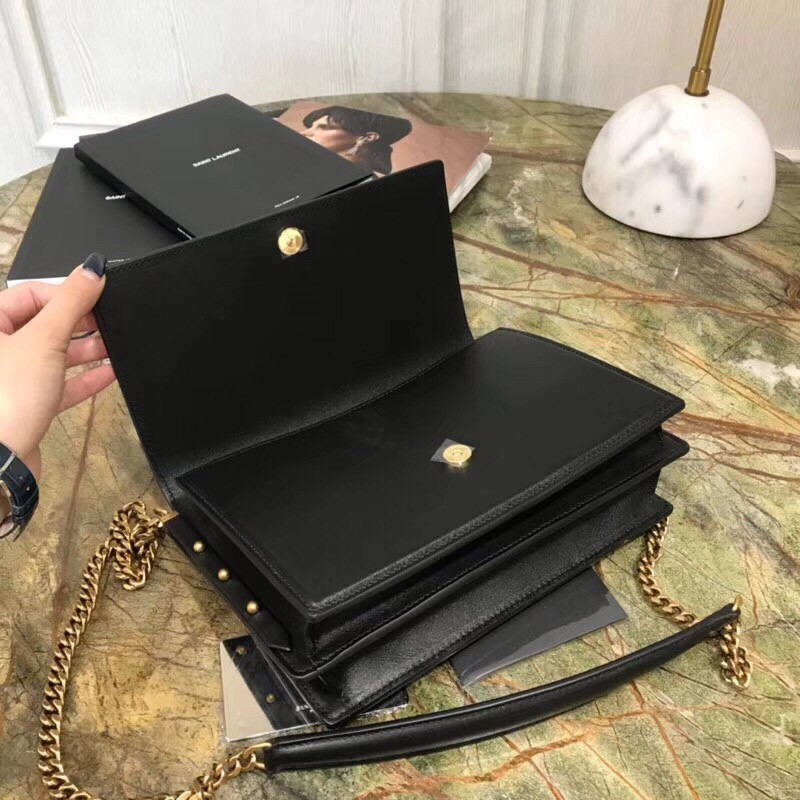 Saint Laurent Zoe Bag In Black Calfskin