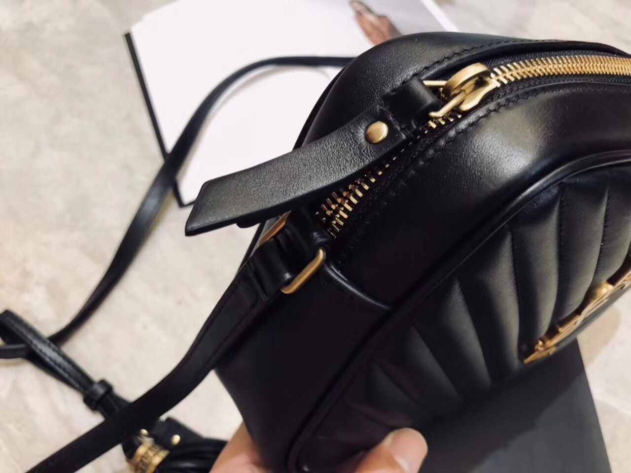 Saint Laurent Lou Camera Bag In Black Matelasse Leather