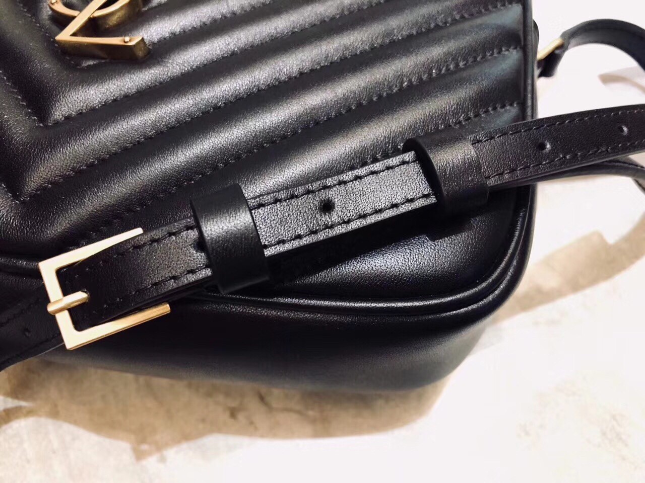 Saint Laurent Lou Camera Bag In Black Matelasse Leather