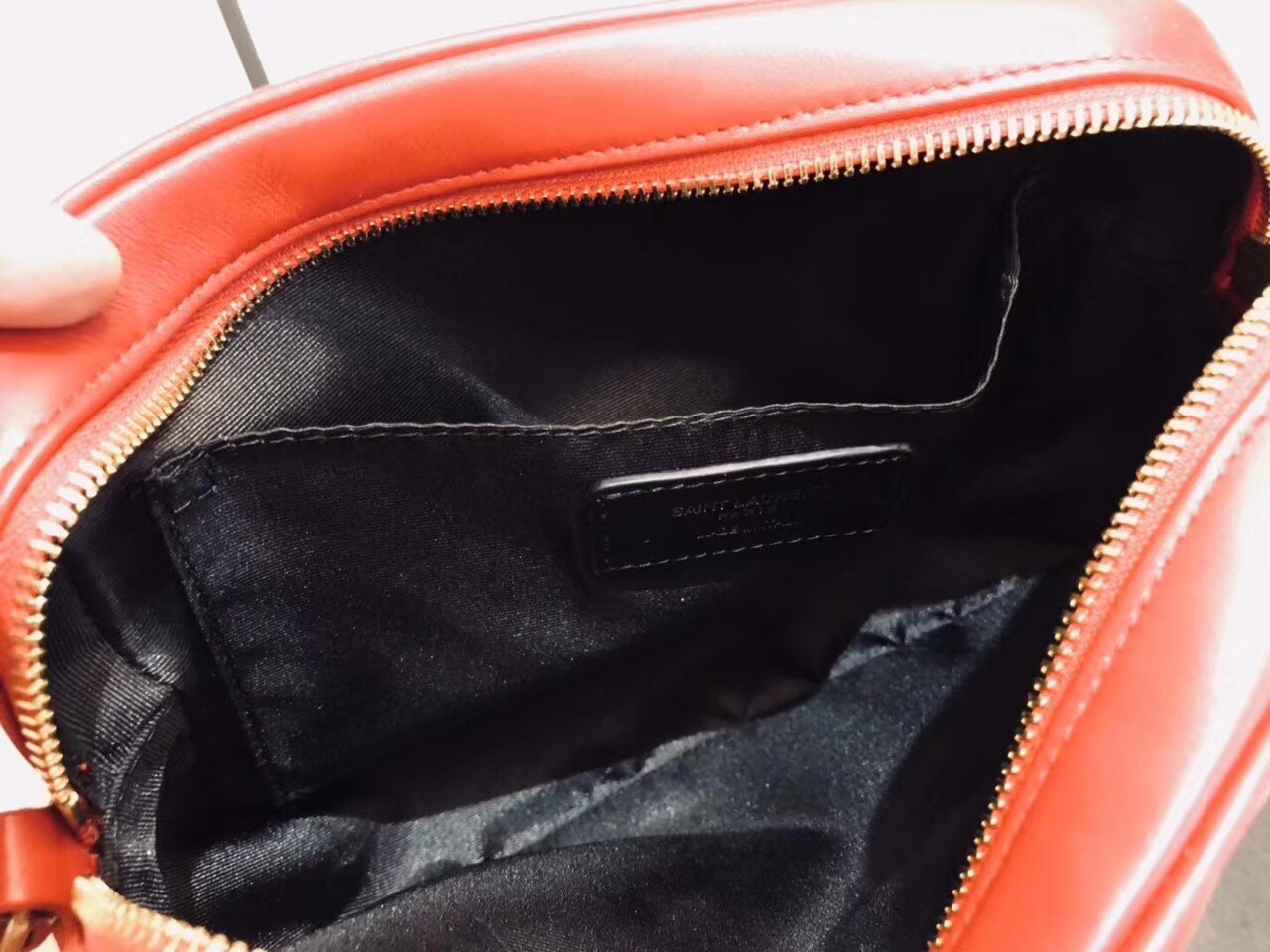 Saint Laurent Lou Camera Bag In Red Matelasse Leather